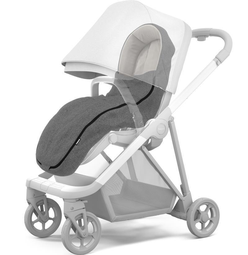 Stroller Footmuff - Gray Melange / Black 1