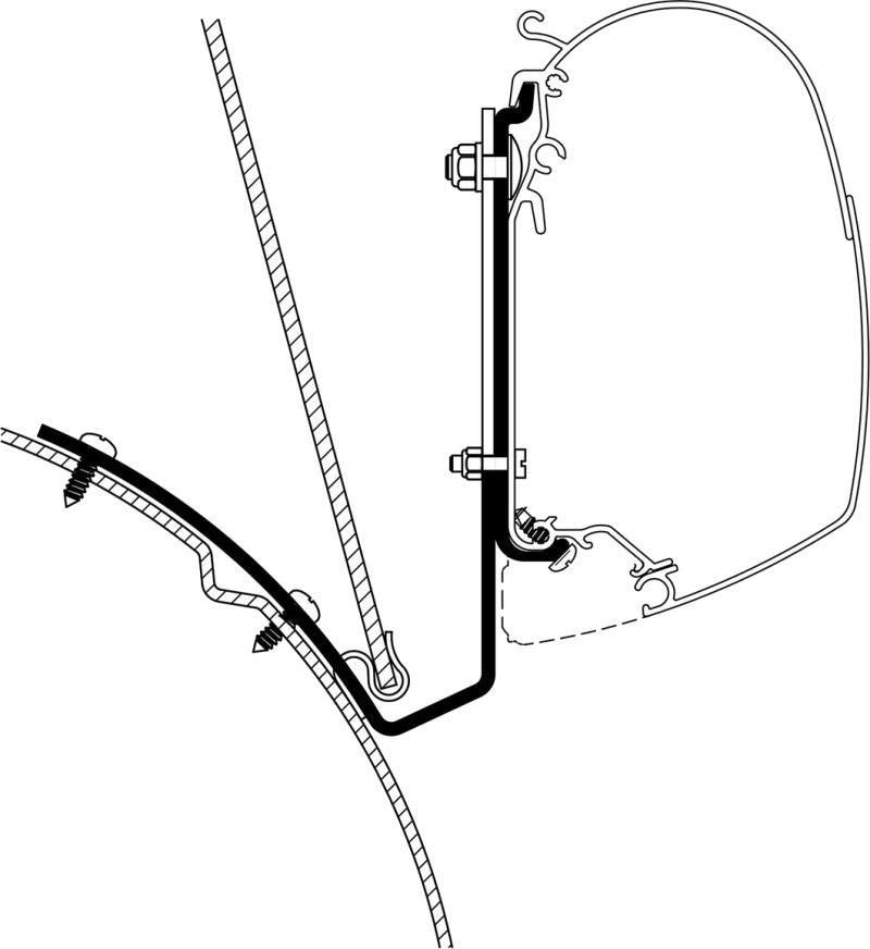 VW Lift Roof Adapter (For Use With Direct Mount Awnings) - black / silver 1