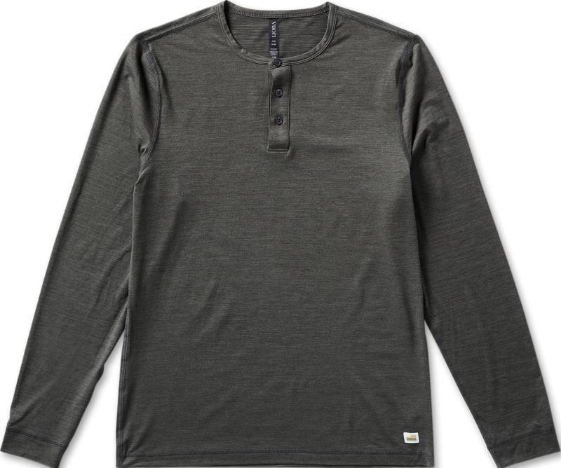 Ease Performance LS Henley - Mens - Charcoal Heather 1