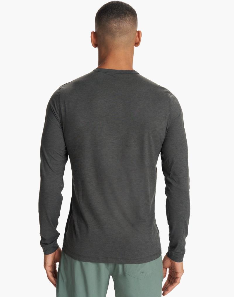 Ease Performance LS Henley - Mens - Charcoal Heather 3