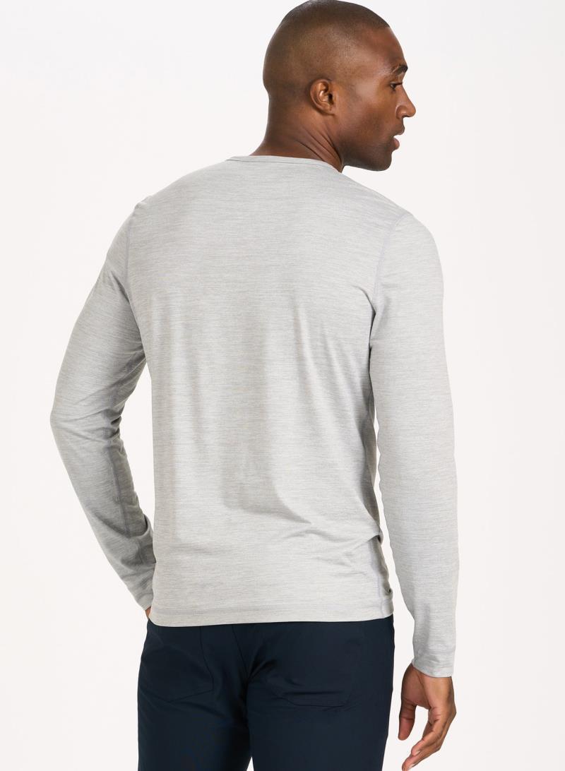 Ease Performance LS Henley - Mens - Light Heather Grey 3