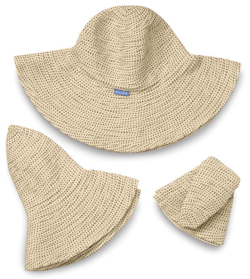 Scrunchie Hat - Womens - Natural / Brown Dots 3