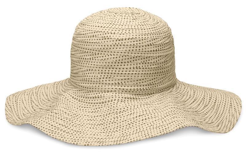 Scrunchie Hat - Womens - Natural / Brown Dots 5