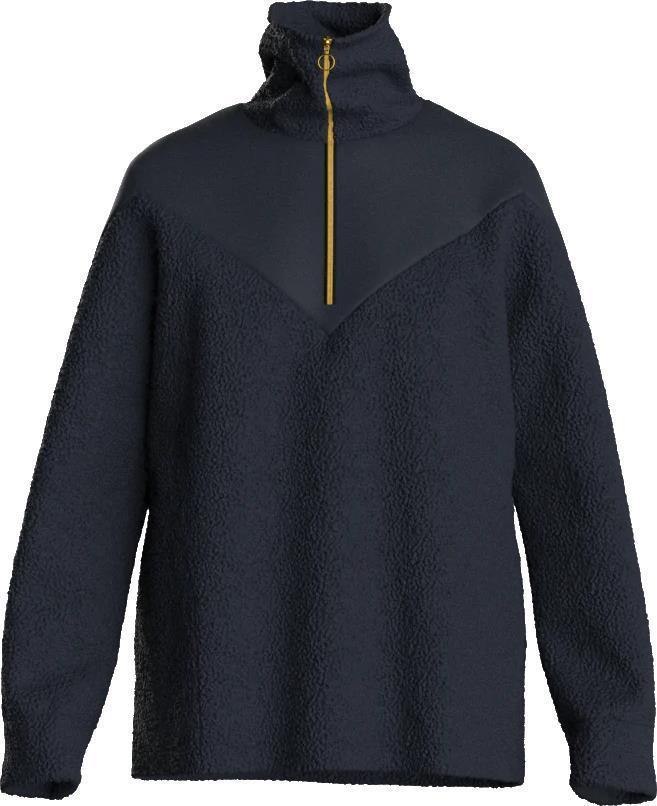 Alta Shearling Zip Up Sweater - Womens - Navy Blue 1