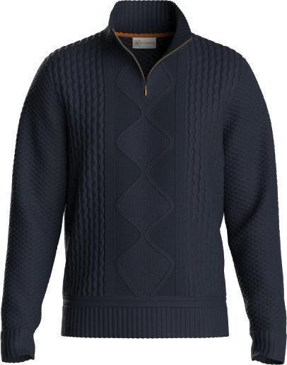 Kvittholmen Zip-Up Sweater - Mens - Navy Blue 1