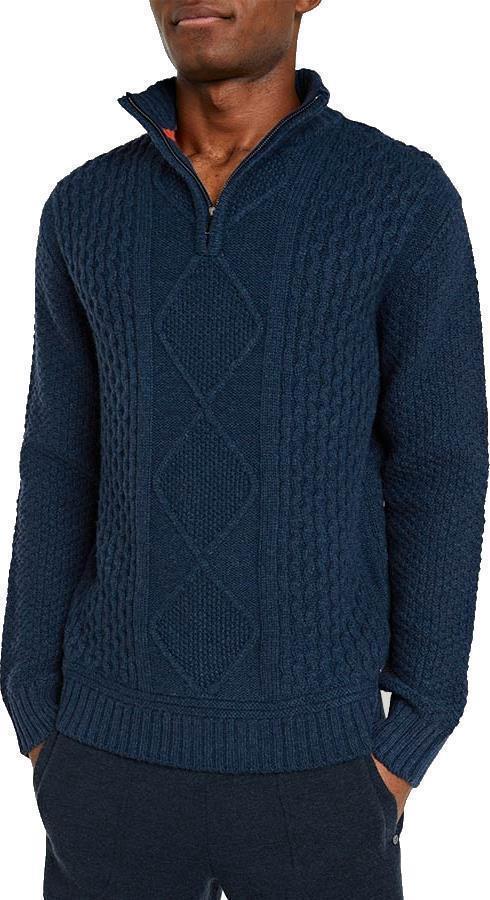 Kvittholmen Zip-Up Sweater - Mens - Navy Blue 3