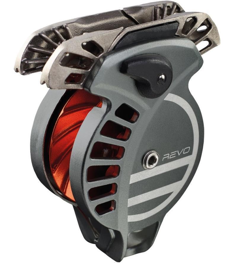 Revo Belay Device - Gunmetal / Tangerine 1
