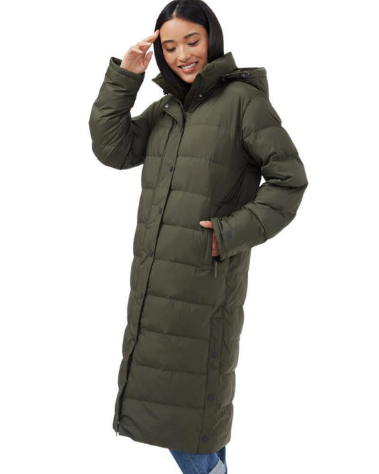 Cloud Shell Long Puffer - Womens - black olive green 1