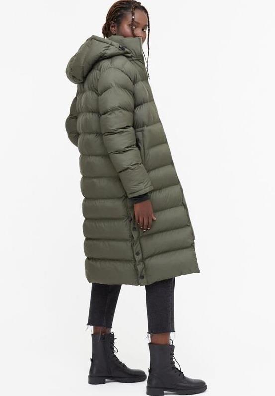 Cloud Shell Long Puffer - Womens - black olive green 1