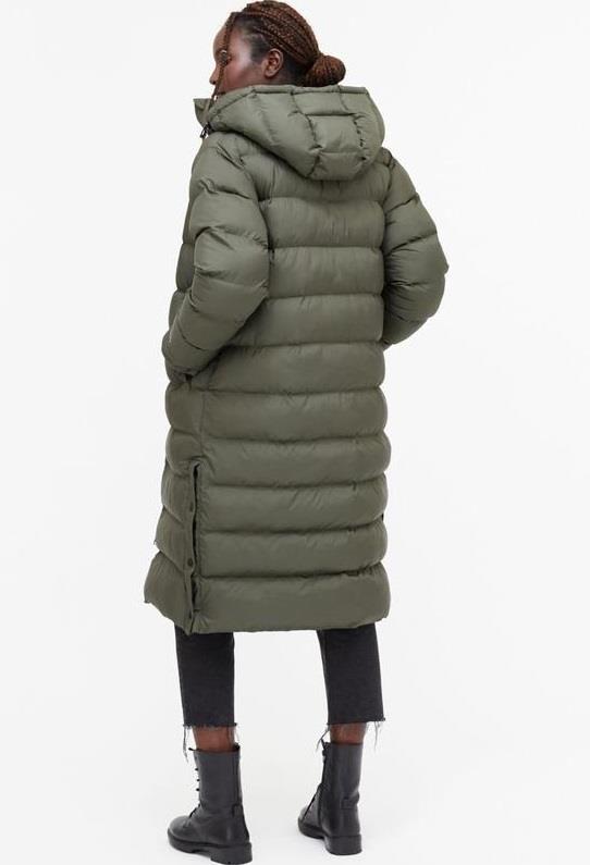 Cloud Shell Long Puffer - Womens - black olive green 1