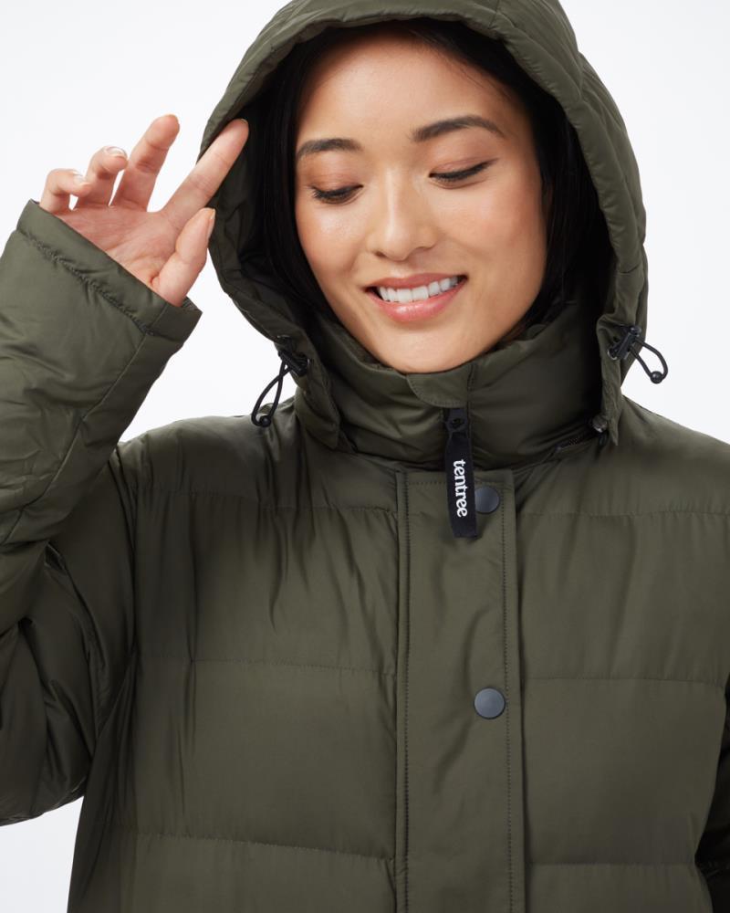Cloud Shell Long Puffer - Womens - black olive green 1