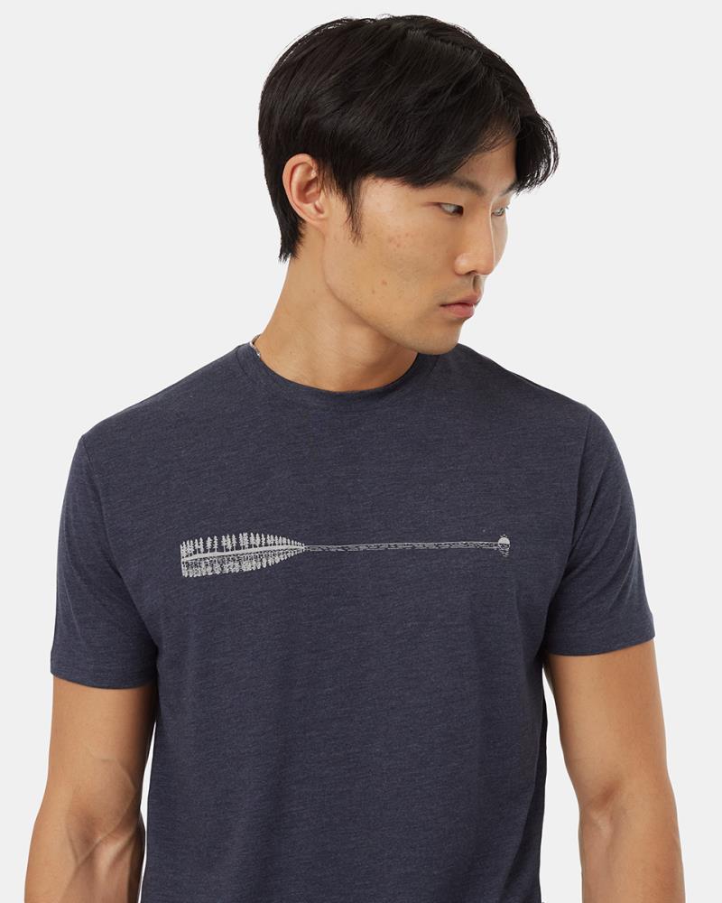 Cove T-Shirt - Mens - Midnight Blue Heather / Silver Cloud Grey 2