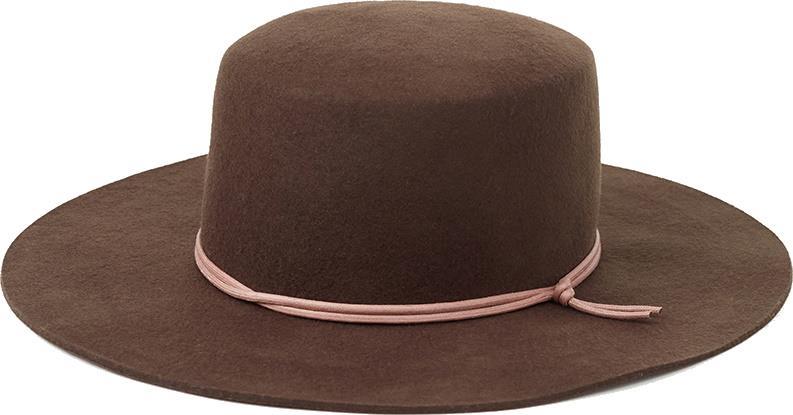 Harlow Boater Hat - chocolate brown 1