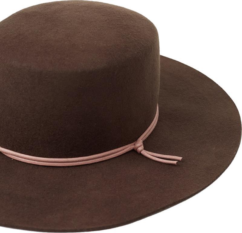 Harlow Boater Hat - chocolate brown 1