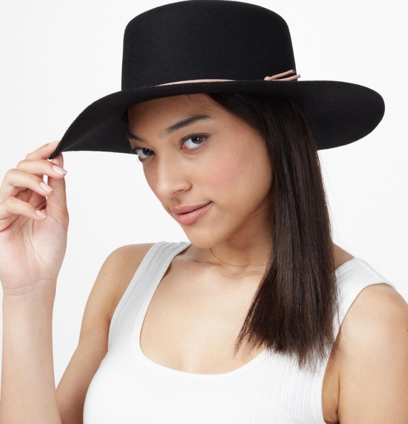 Harlow Boater Hat - meteorite black 1