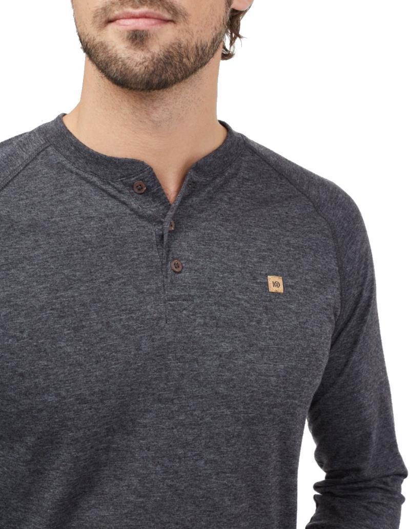 Hemp Classic Henley LS - Mens - Meteorite Black Heather 3