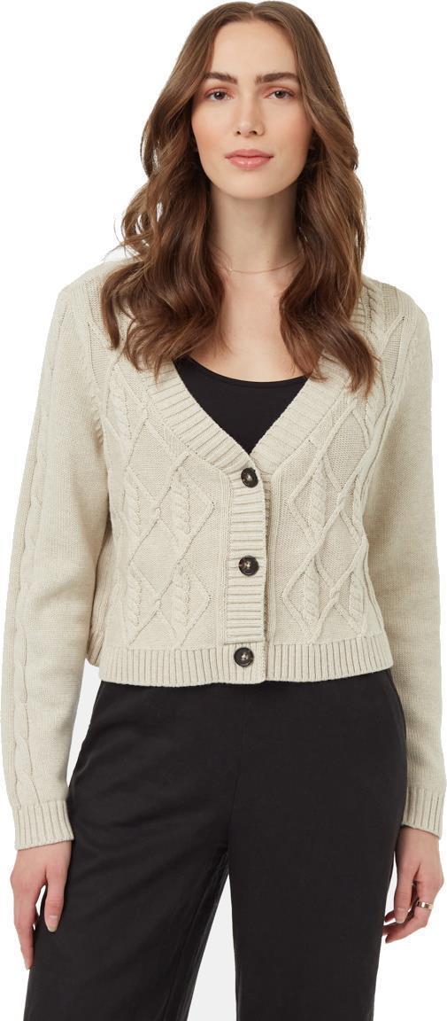 Highline Cabled Cardigan - Womens - Pale Oak Heather 2