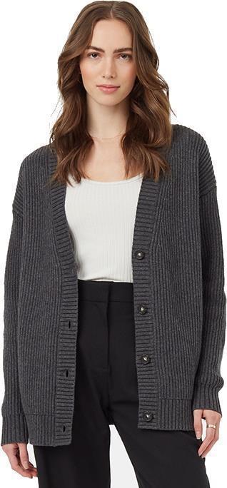 Highline Oversized Button Cardigan - Womens - Dark Grey Heather 1