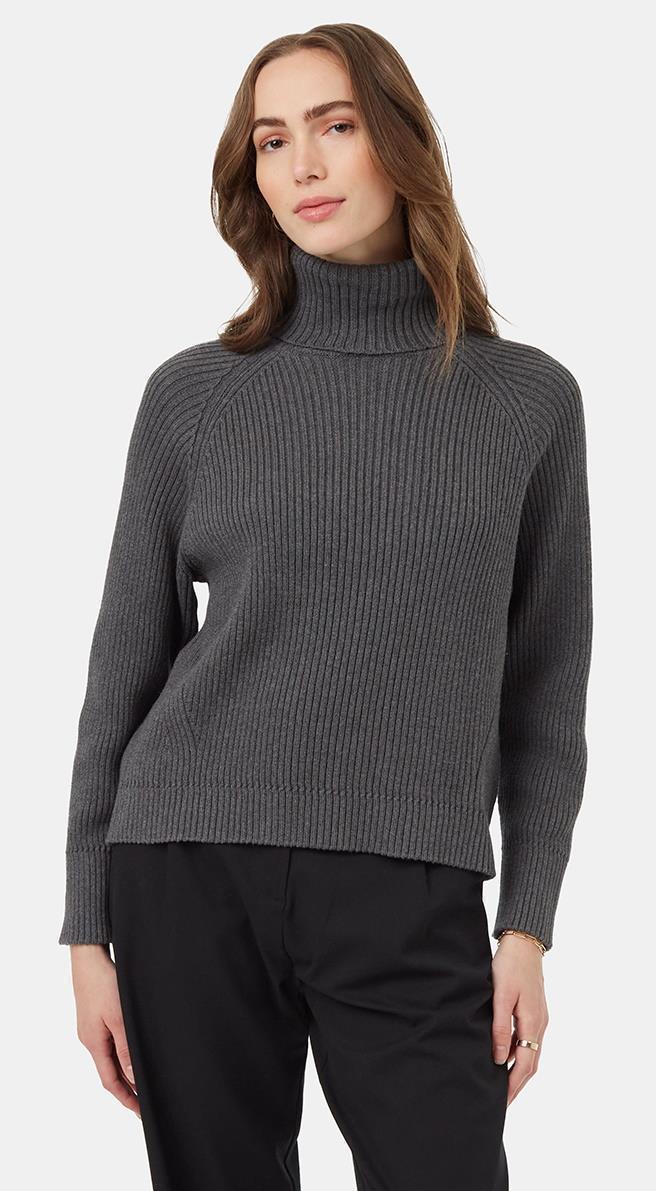 Highline Swing Turtleneck Sweater - Womens - Dark Grey Heather 2