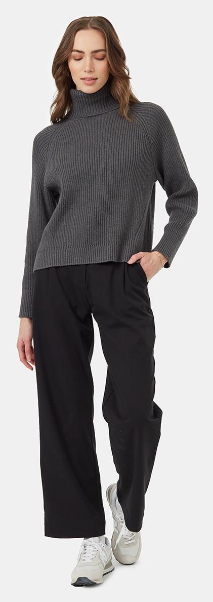 Highline Swing Turtleneck Sweater - Womens - Dark Grey Heather 3