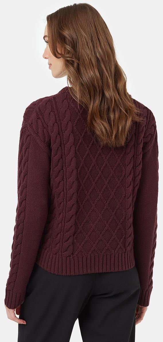 Highline Wool Cable Crew - Womens - Mulberry 4