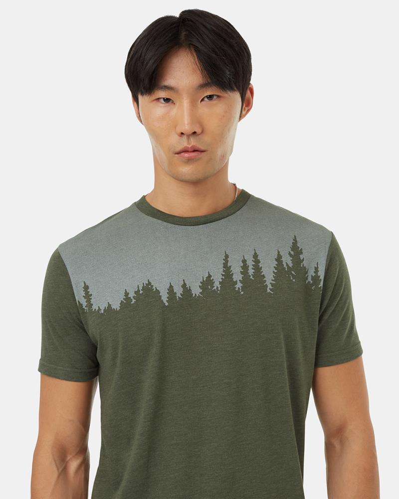 Juniper T-Shirt - Mens - dark kombu green heather / white 1