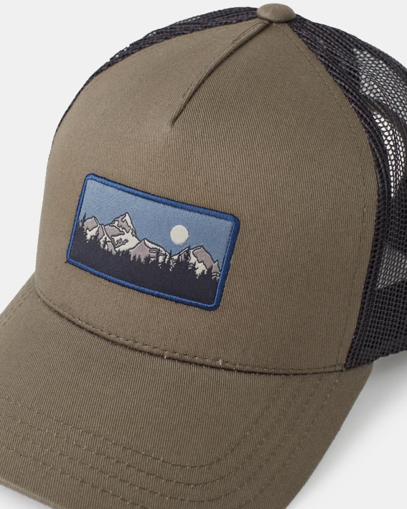 Mountain Patch Altitude Hat - Olive Night Green / Dark Ocean Blue 2