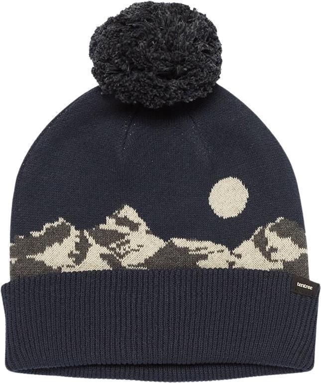 Mountain Scenic Pom Beanie - Midnight Blue / Dark Grey Heather 1