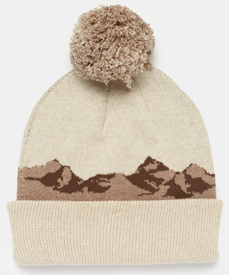 Mountain Scenic Pom Beanie - Pale Oak Heather / Fossil Heather 2