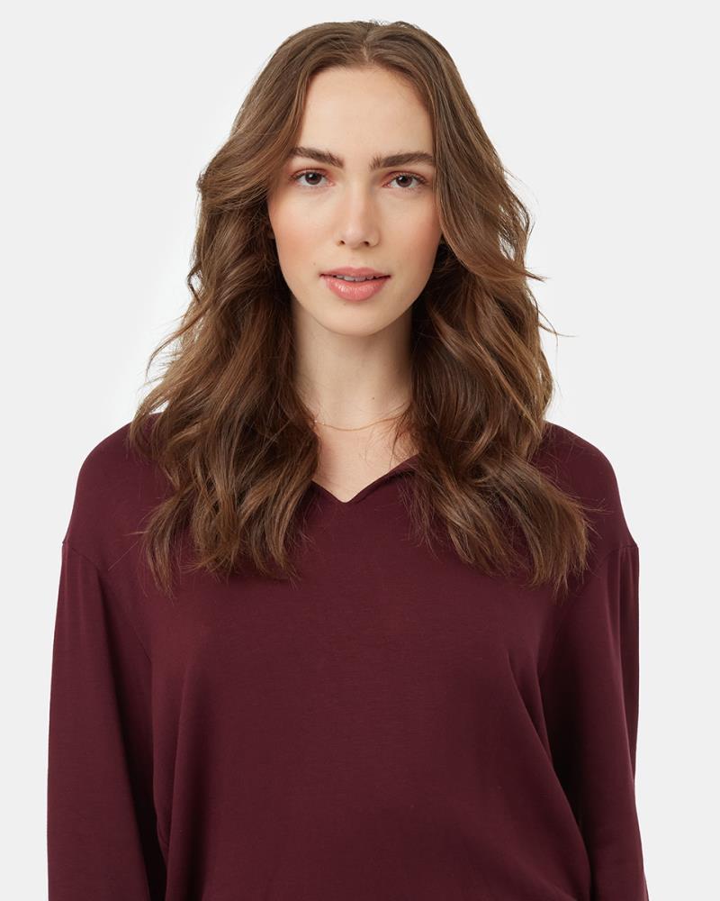 Soft EcoTerry Notch Neck - Womens - Mulberry 2