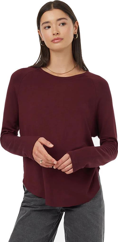 Soft EcoTerry Shirttail Crew - Womens - Mulberry 1