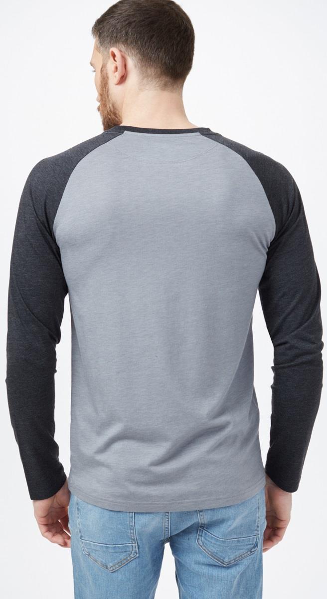 TreeBlend Classic Henley LS - Mens - Grey Heather / Meteorite Black Heather 2