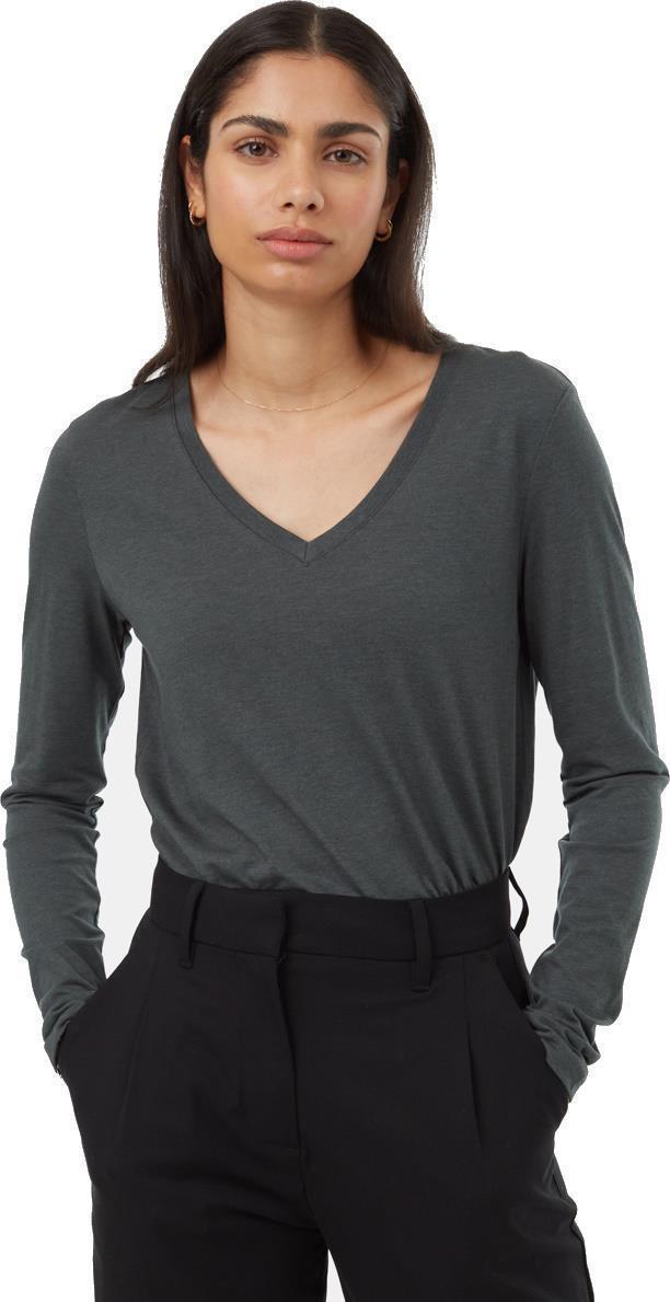 TreeBlend V-Neck LS T-Shirt - Womens - Urban Green 1