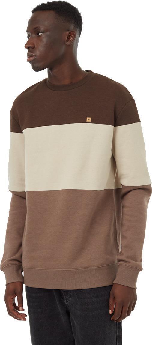 TreeFleece Blocked Classic Crew - Mens - Slate Brown / Pale Oak / Fossil 1