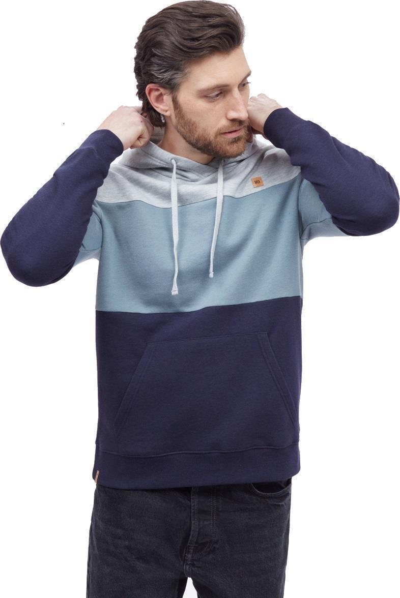 TreeFleece Blocked Reynard Hoodie - Mens - Hi Rise Grey Heather / Storm Blue / Midnight Blue 1