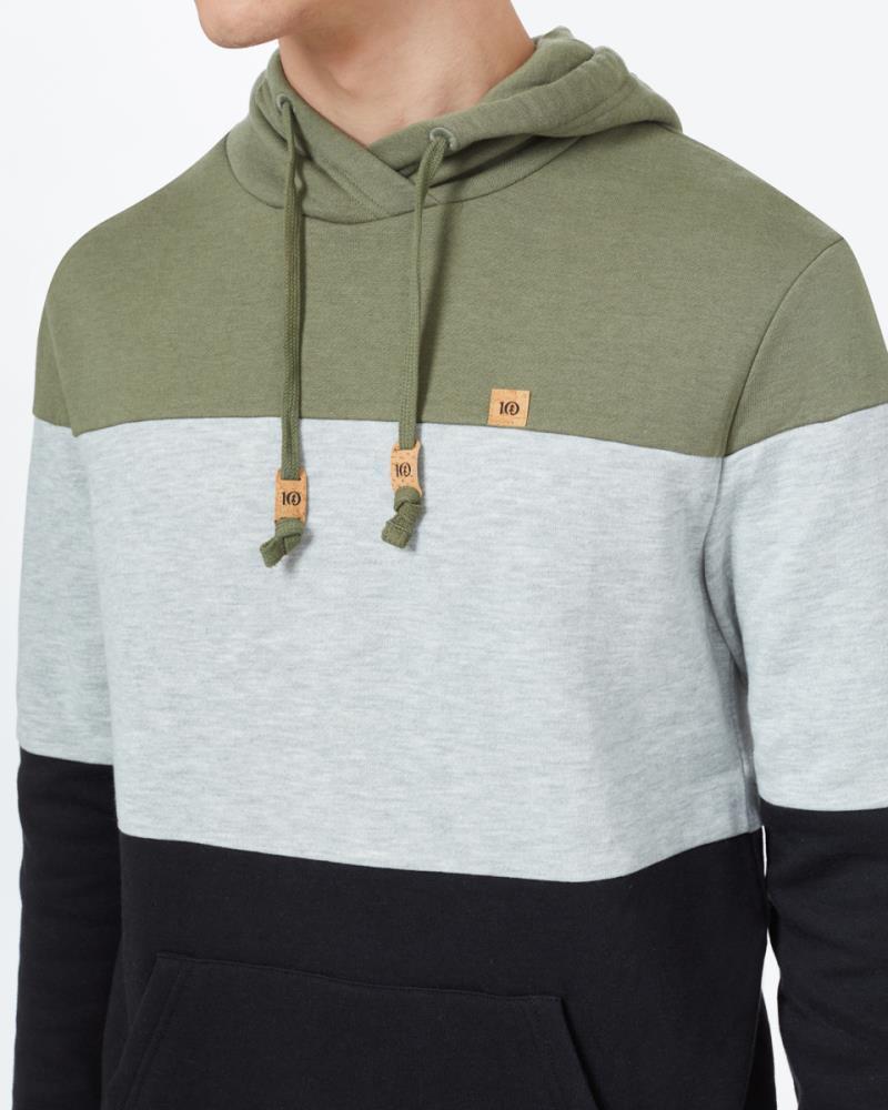 TreeFleece Blocked Reynard Hoodie - Mens - Lichen Green / Hi Rise Grey Heather / Meteorite Bl 2