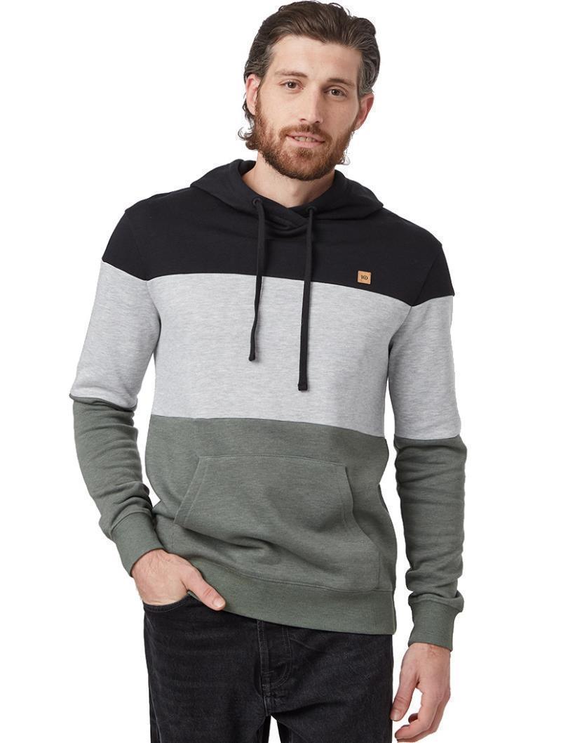 TreeFleece Blocked Reynard Hoodie - Mens - Meteorite Black / Hi Rise Grey Heather / Agave Gre 1