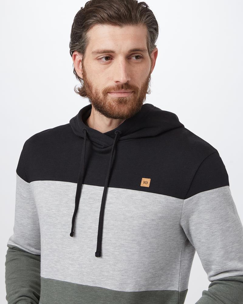 TreeFleece Blocked Reynard Hoodie - Mens - Meteorite Black / Hi Rise Grey Heather / Agave Gre 2