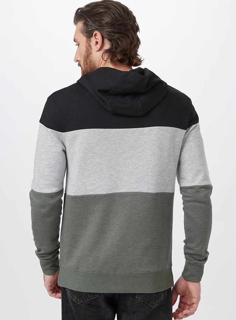 TreeFleece Blocked Reynard Hoodie - Mens - Meteorite Black / Hi Rise Grey Heather / Agave Gre 3