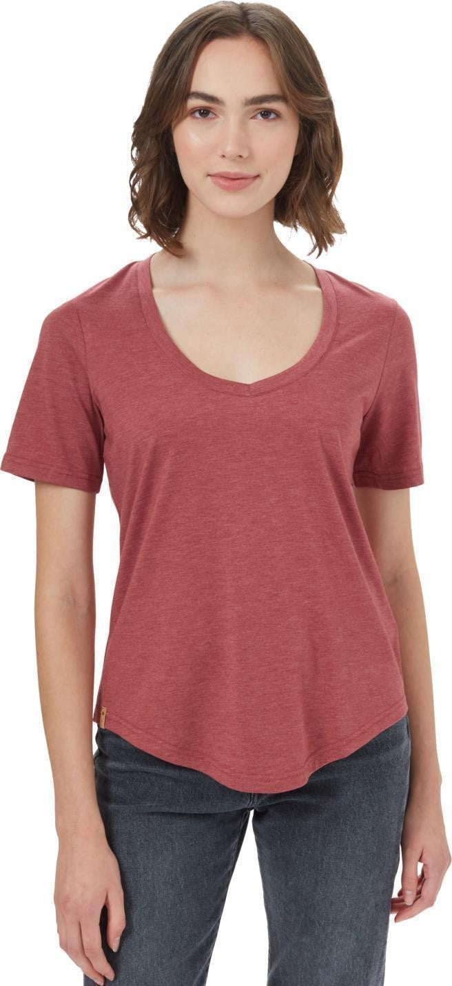 Treeblend V-Neck T-Shirt - Womens - apple butter red heather 1