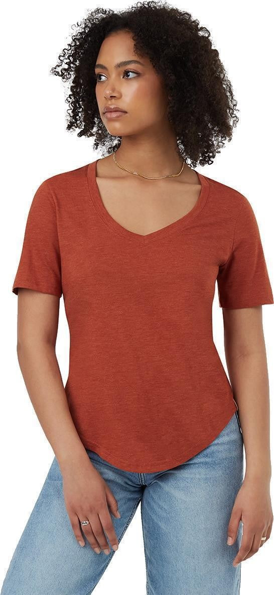 Treeblend V-Neck T-Shirt - Womens - baked clay heather 1