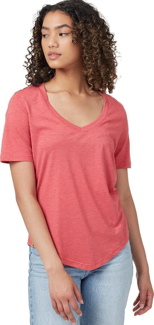 Treeblend V-Neck T-Shirt - Womens - desert red heather 1