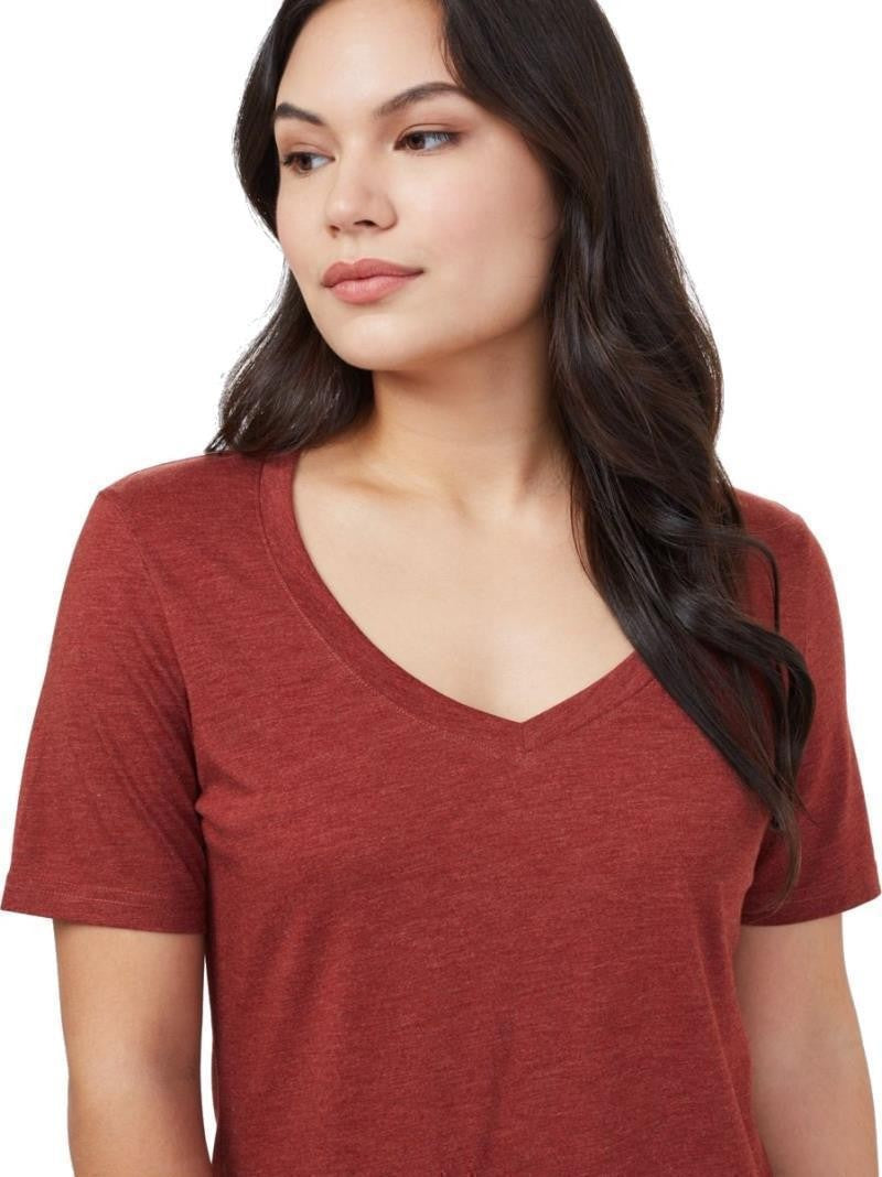 Treeblend V-Neck T-Shirt - Womens - henna red heather 1