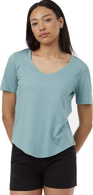 Treeblend V-Neck T-Shirt - Womens - tourmaline blue heather 1