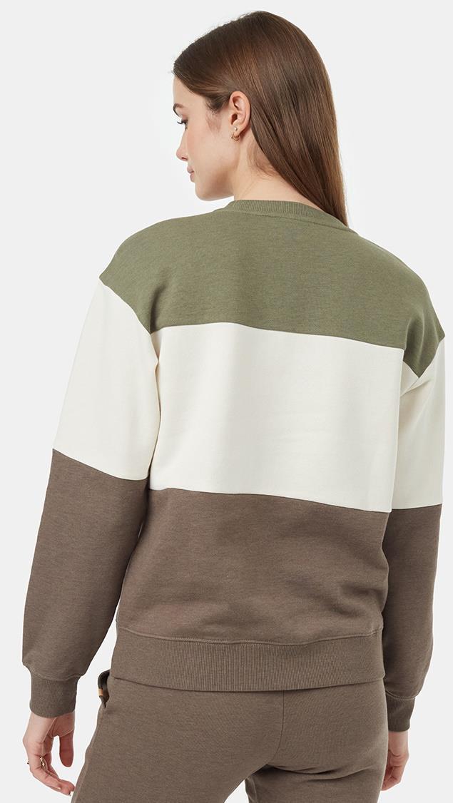 Treefleece Blocked Crew - Womens - Deep Lichen Green / Undyed / Falcon 2